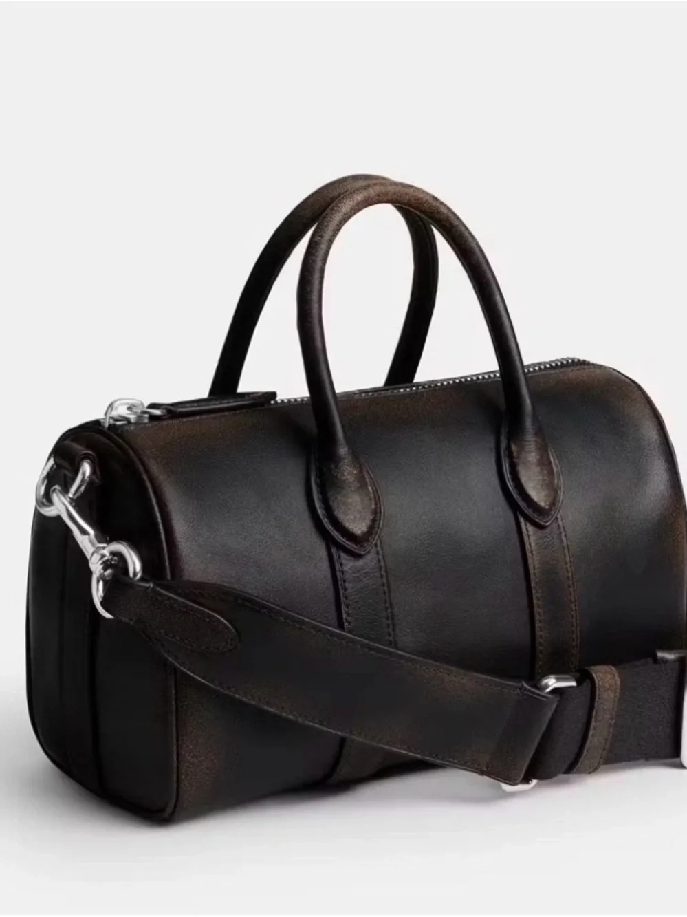 ❤️ Coach Black Glove-Tanned Loved Leather Compass 25 ❤️